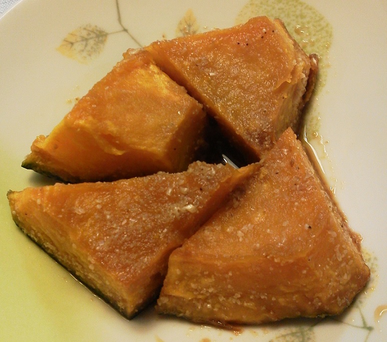 揚げかぼちゃの甘辛味