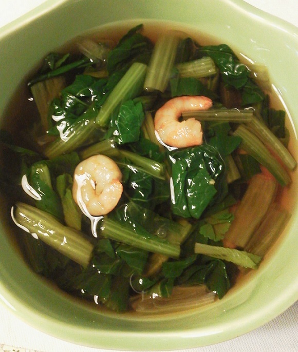 小松菜とむきえびの煮びたし