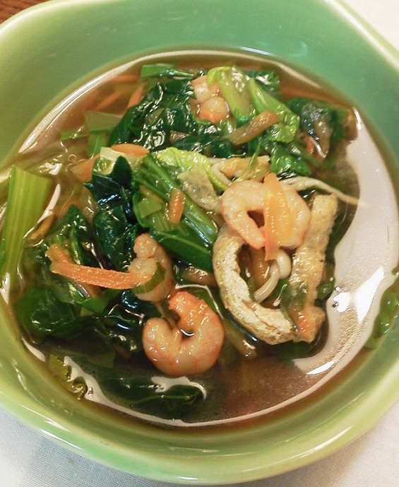 青菜とむきえびの煮びたし