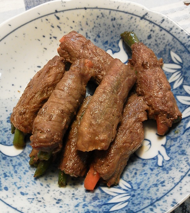 人参とインゲンの牛肉巻き